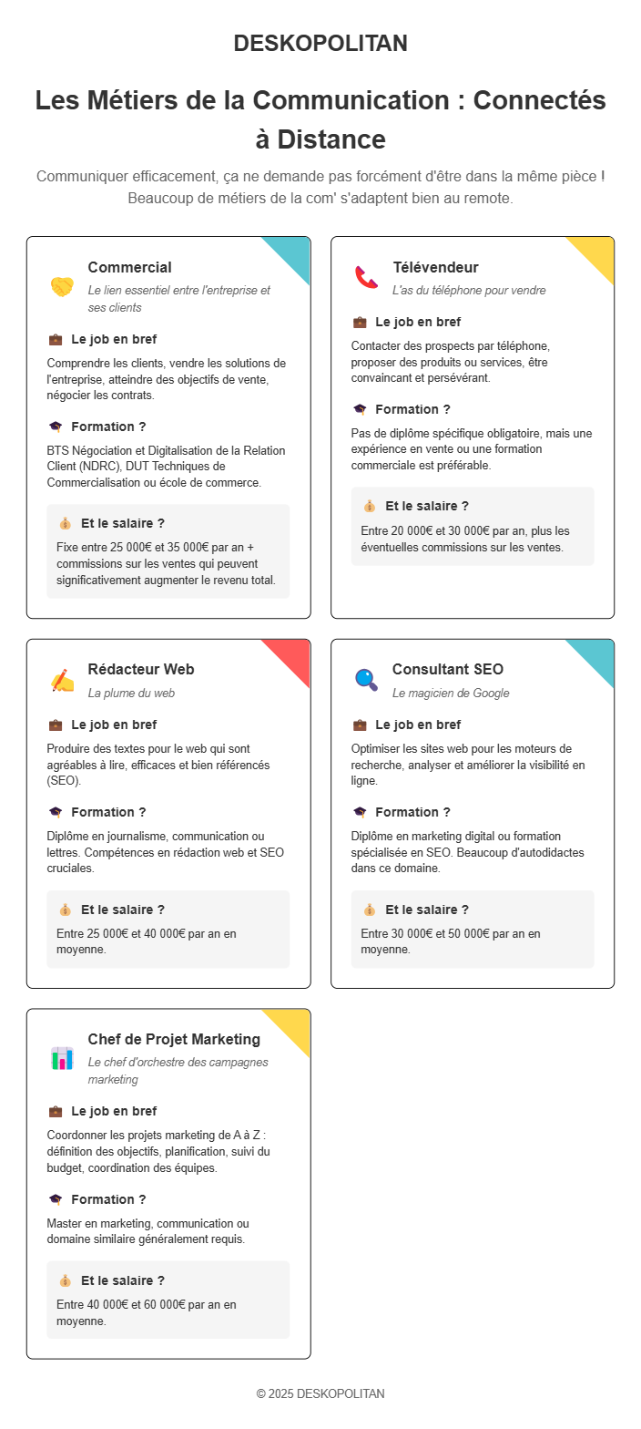 métier de la communication en télétravail